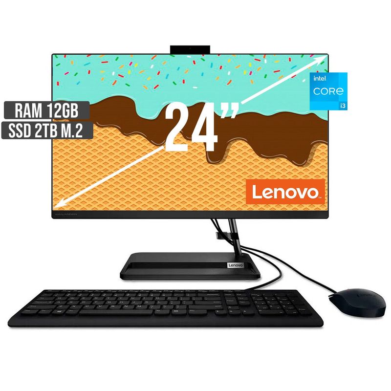 LENOVO - TODO EN UNO LENOVO INTEL CORE I3-1215U SSD 2TB RAM 12GB LED 24 FHD