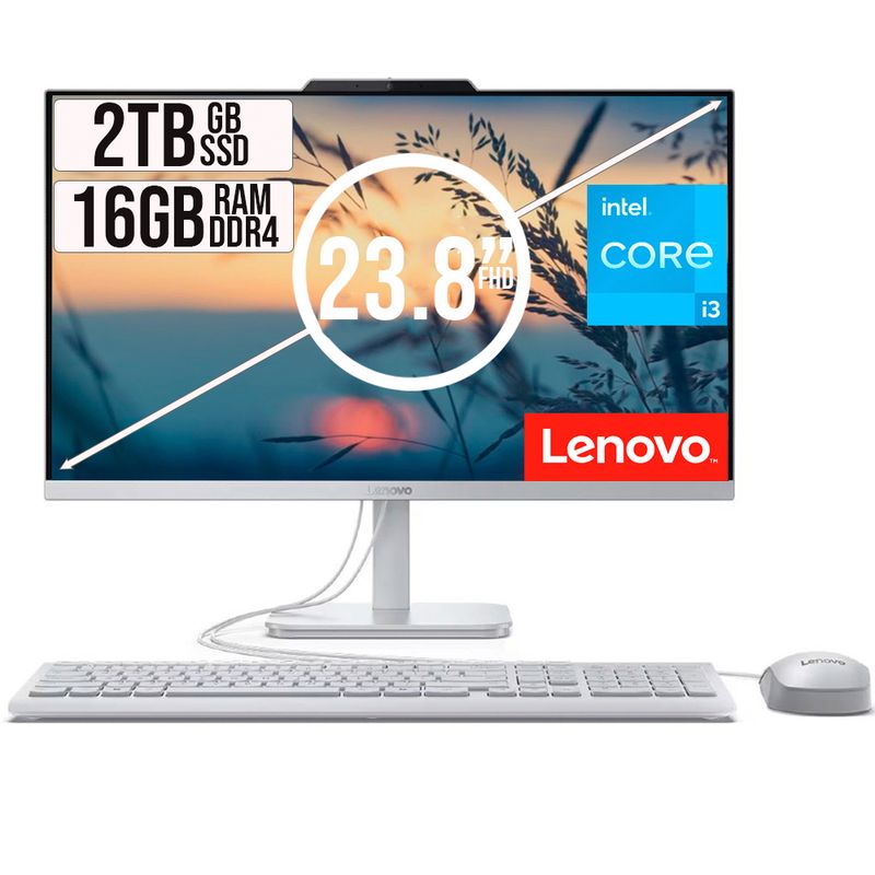 LENOVO - TODO EN UNO LENOVO INTEL CORE I3-N305 SSD 2TB RAM 16GB LED 23,8 FHD