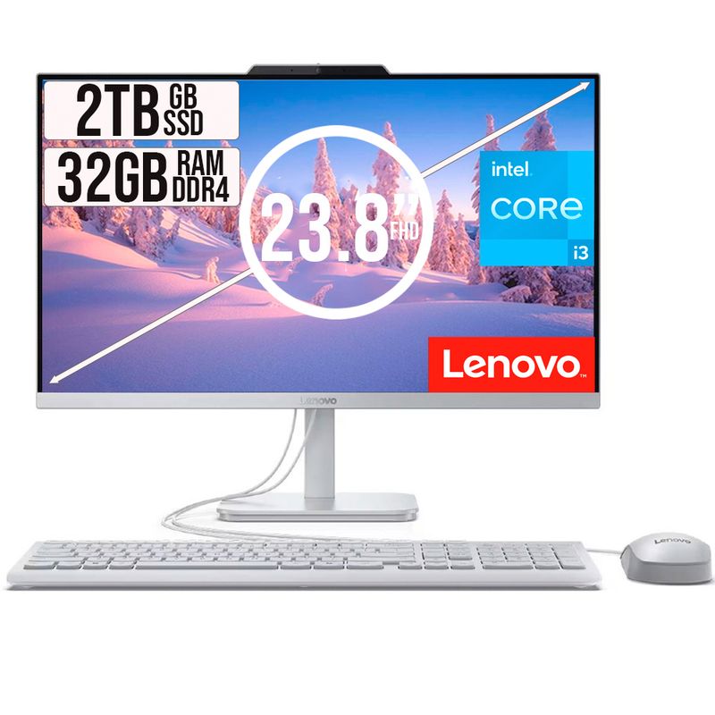 LENOVO - TODO EN UNO LENOVO INTEL CORE I3-N305 SSD 2TB RAM 32GB LED 23,8 FHD