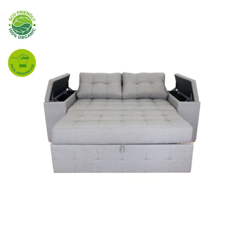 GENERICO - SÓFA CAMA TIPO NIDO PARA SALA DE ESTAR CON PATAS EN ROBLE