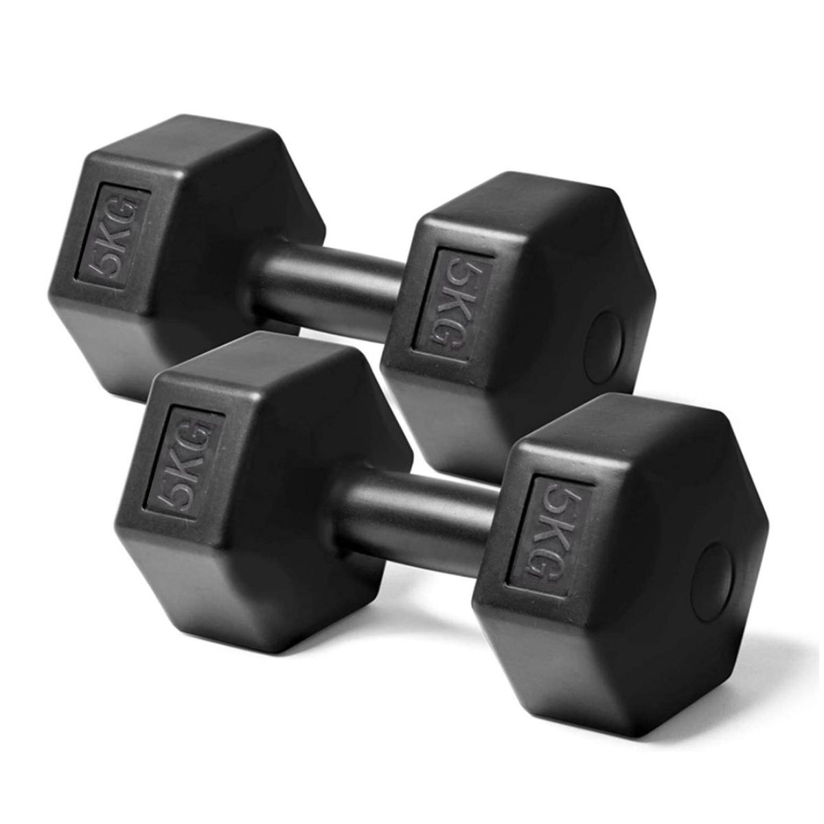 FITNICS - Mancuernas Pesas 5kg C/u 10kg Total Pvc Cementada Set X 2.-