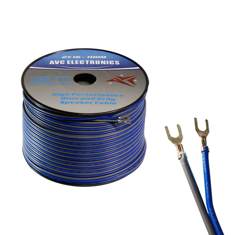 AVC - Cable Polarizado AVC 2x16 Azul-Gris 100Mts.