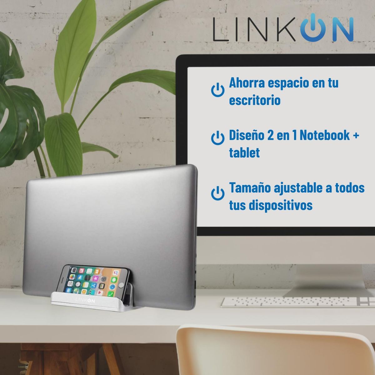 LINKON - Soporte Base Vertical Aluminio Linkon Mac Macbook Portatil