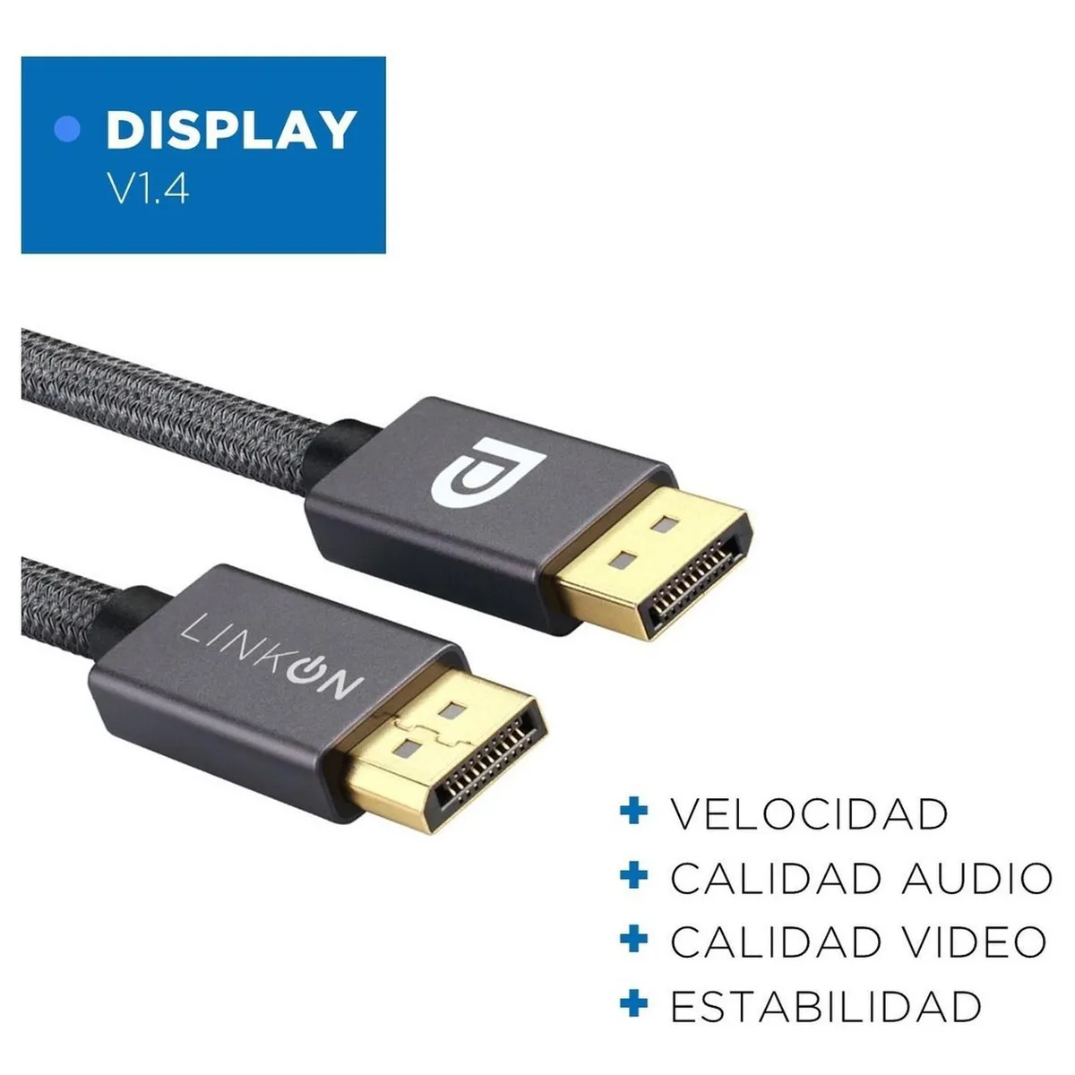 LINKON - Cable Displayport 8k (8k 60hz / 4k 144hz/ 2k 165hz) V1.4 2mt