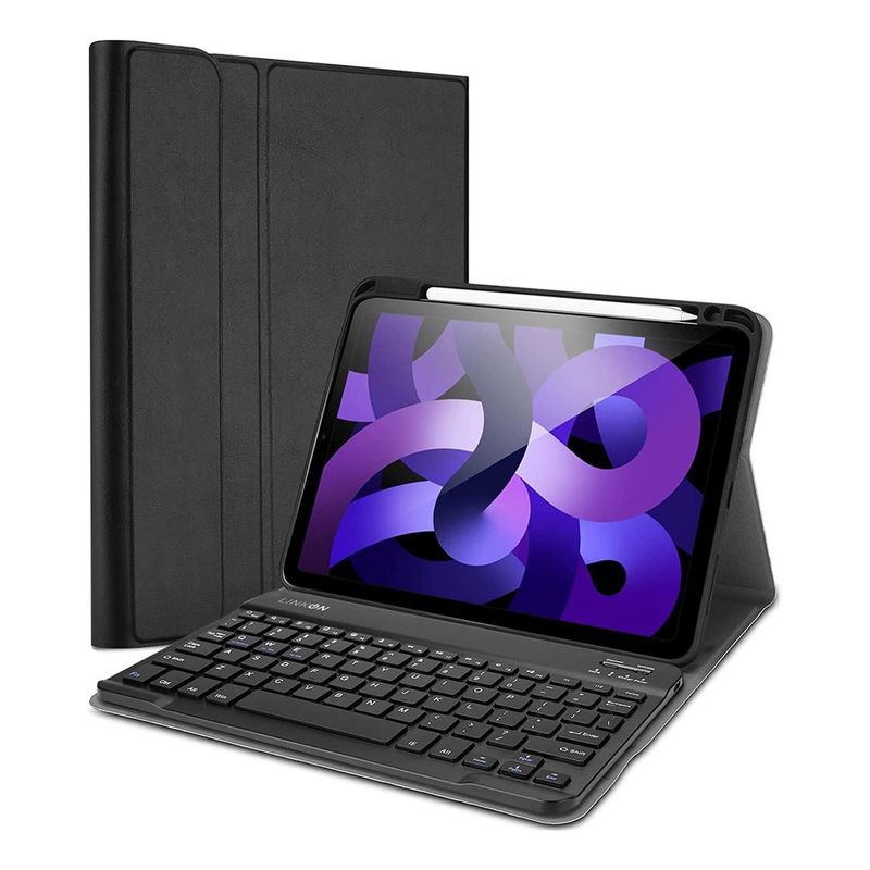 LINKON - Forro Estuche Funda Smart Case Con Teclado Para iPad Linkon - Negro - 10.9"