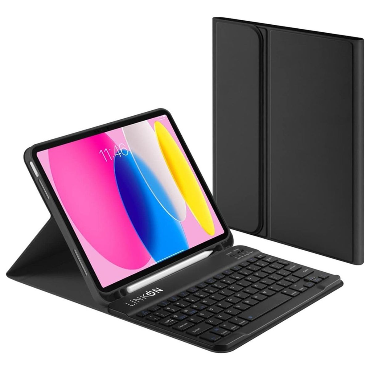 LINKON - Forro Estuche Funda Smart Case Con Teclado Para iPad Linkon - Negro - 10.2"-