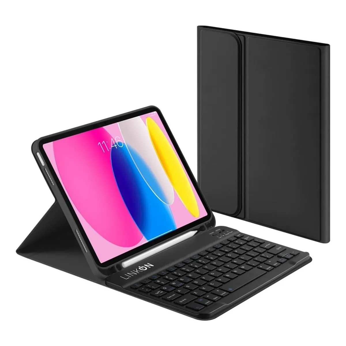 LINKON - Forro Estuche Funda Smart Case Con Teclado Para iPad Linkon - Negro - 10.2"-