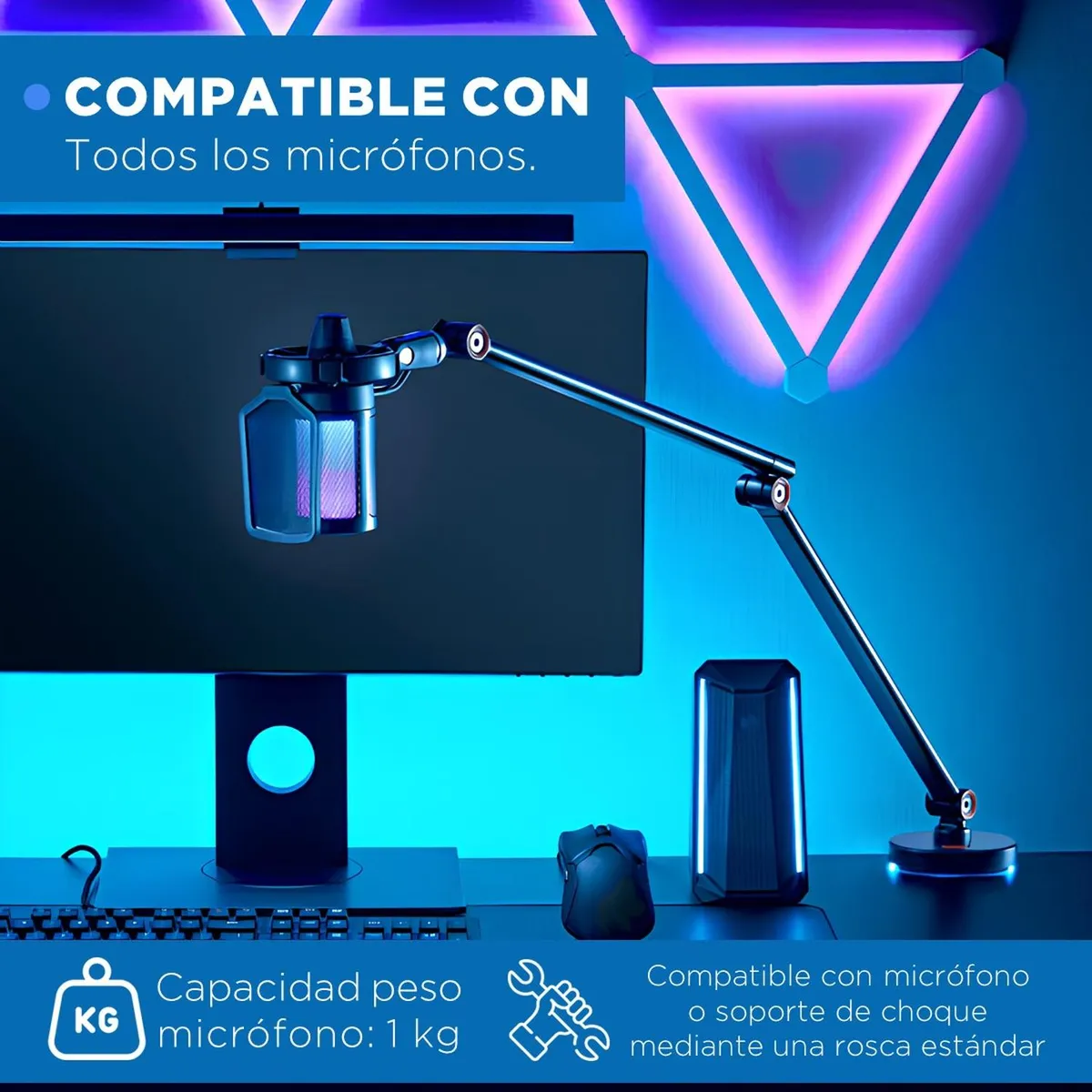 LINKON - Soporte Microfono Condensador Universal Linkon Ajustable-