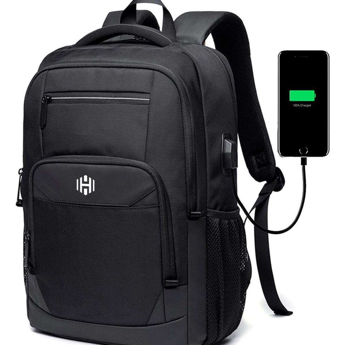 LINKON - Morral Bolso Portatil Impermeable Antirrobo Nylon Balistico - Negro-