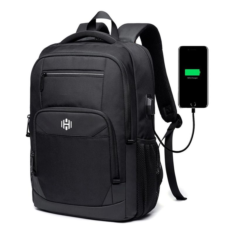 LINKON - Morral Bolso Portatil Impermeable Antirrobo Nylon Balistico - Negro-
