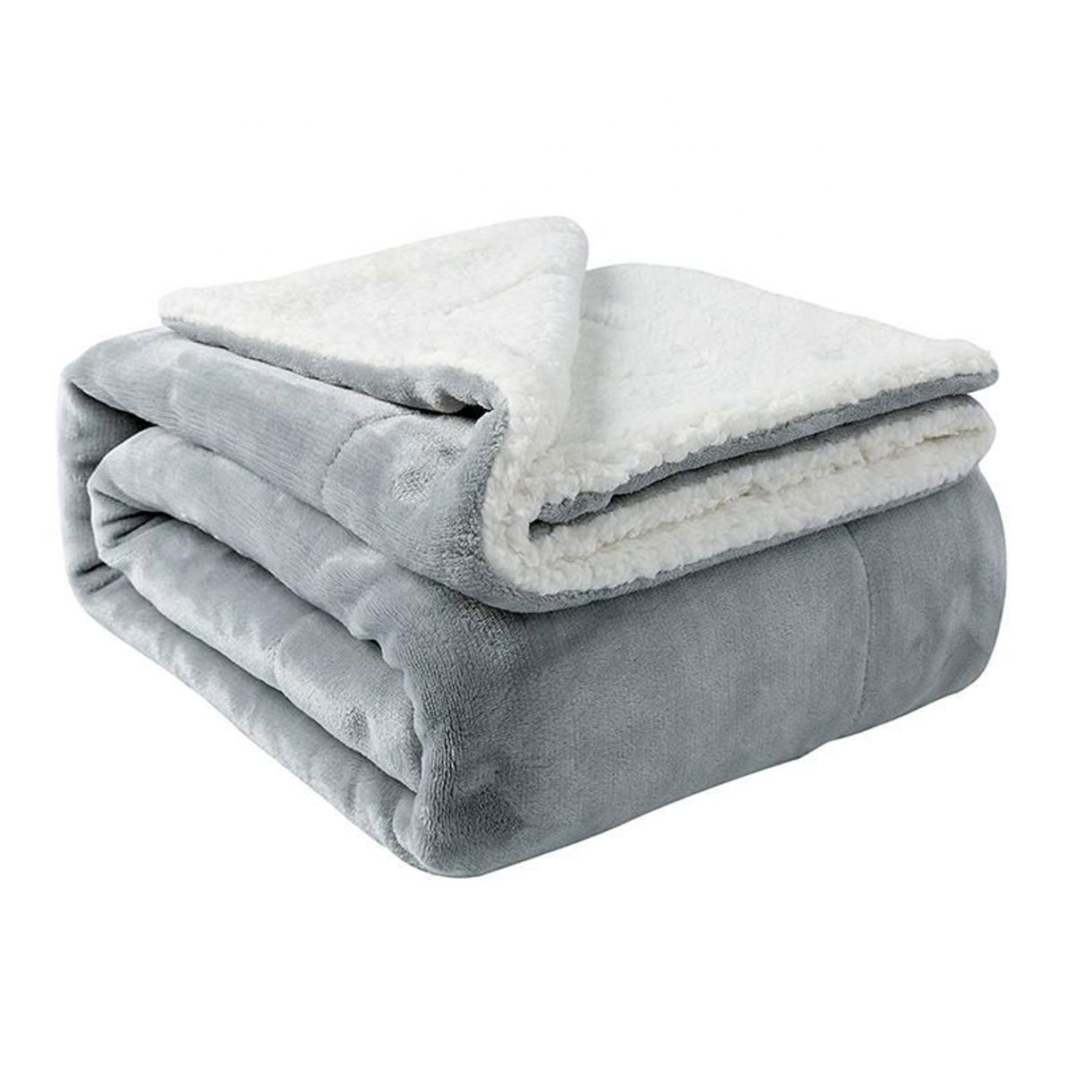 GENERICO - Cobija Termica Sherpa Ovejera Cama Queen y King Gris 235x240 cm