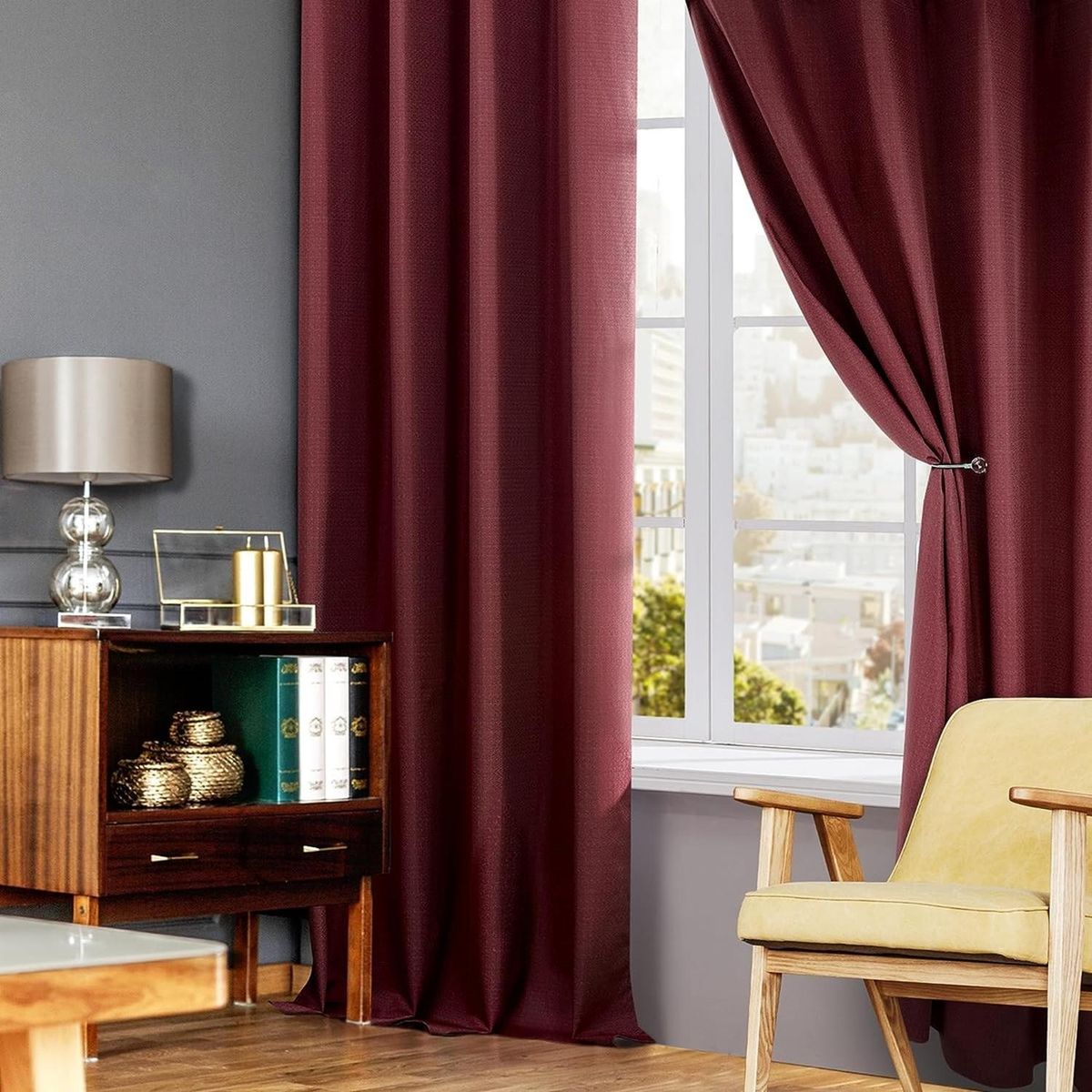 CASATUA - Cortina 100% Blackout Engomada Termica Set 2 Casatua 140x220 - Terracota-