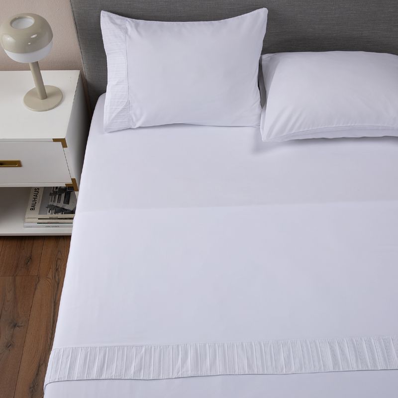 CASATUA - Sabanas Hotel Suave 1800 Casatua + Funda - Blanco - Doble.-