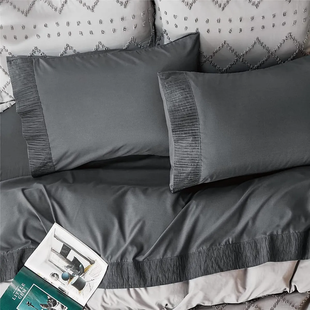 CASATUA - Sabanas King Hotel Suave 1800 Casatua + 2 Fundas Almohada - Gris oscuro