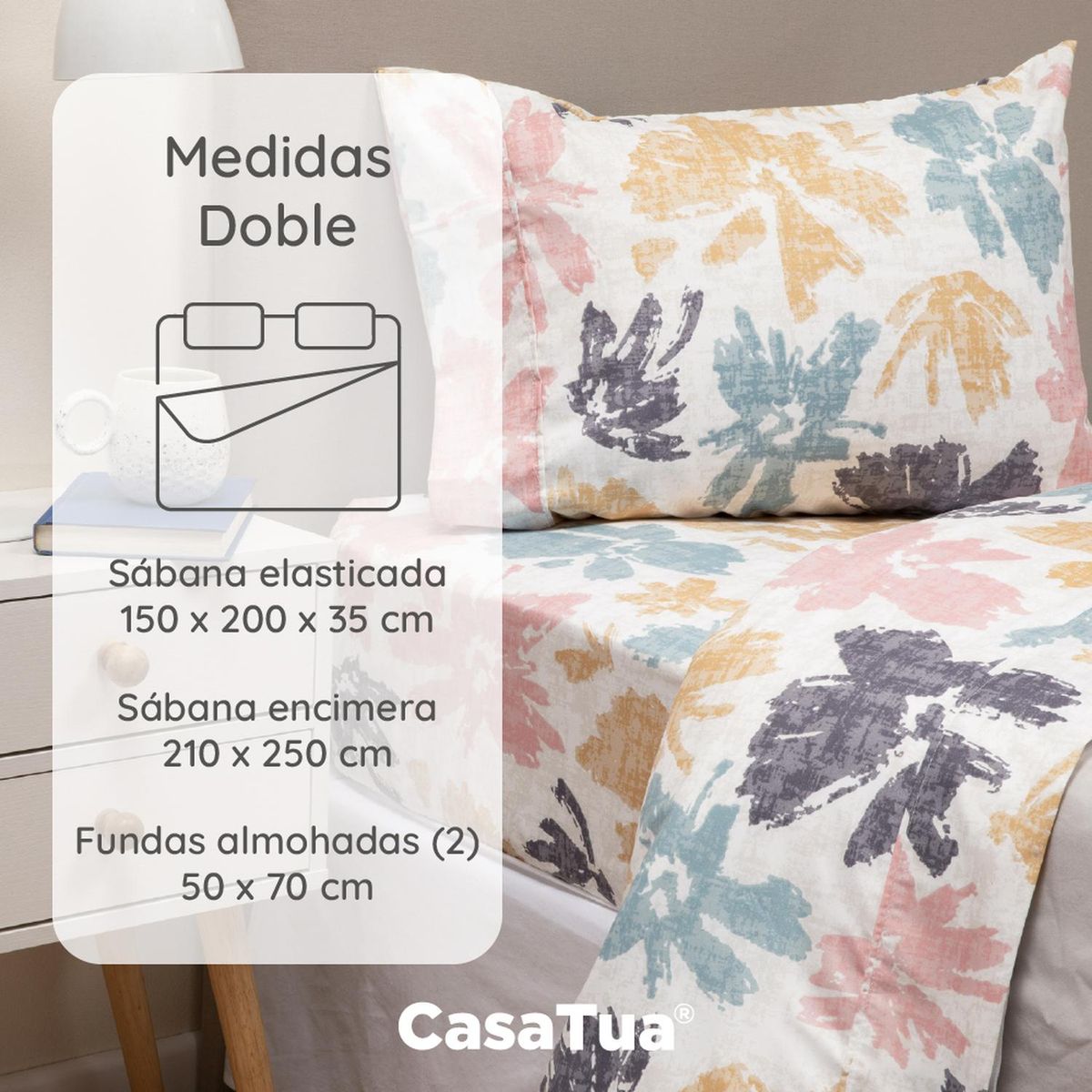 CASATUA - Sabanas Estampadas Casatua Ultra Suaves - Azul - Super King.-