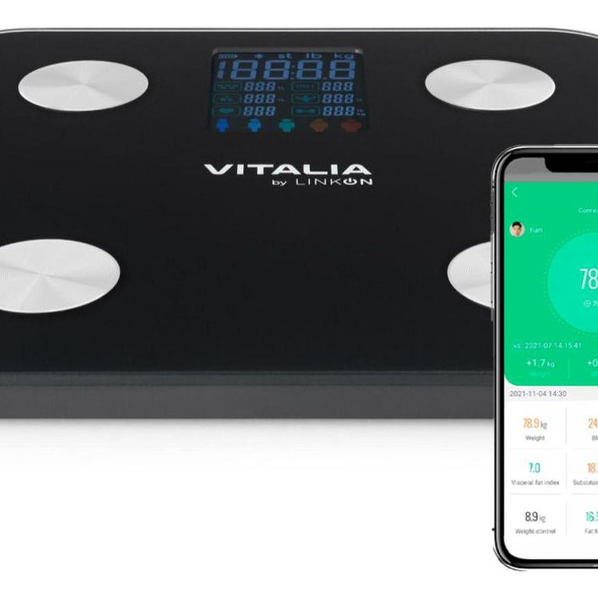 CASATUA - Bascula Pesa Digital Baño Bluetooth App Inteligente Vitalia-