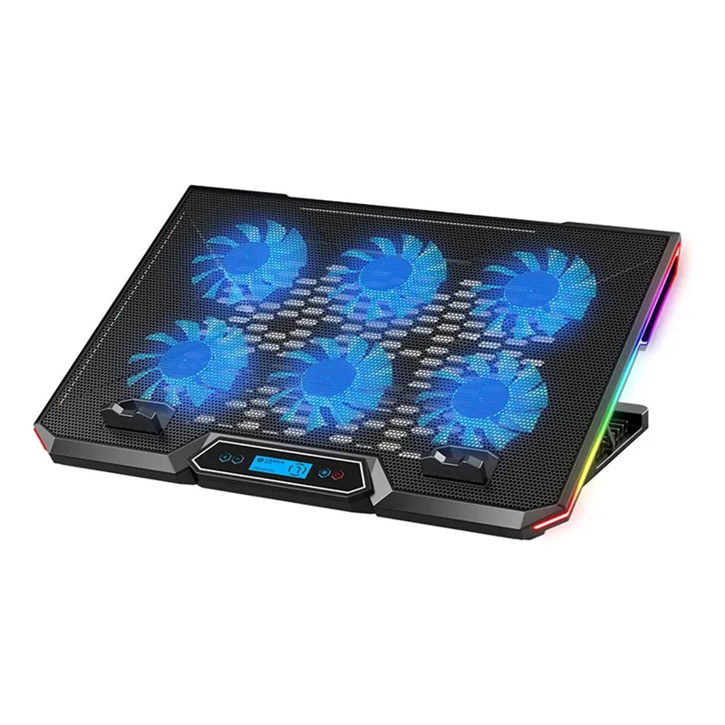 BITLORD - Base Refrigerante Portatil Gamer 6 Ventiladores Lcd Rgb 17-.-