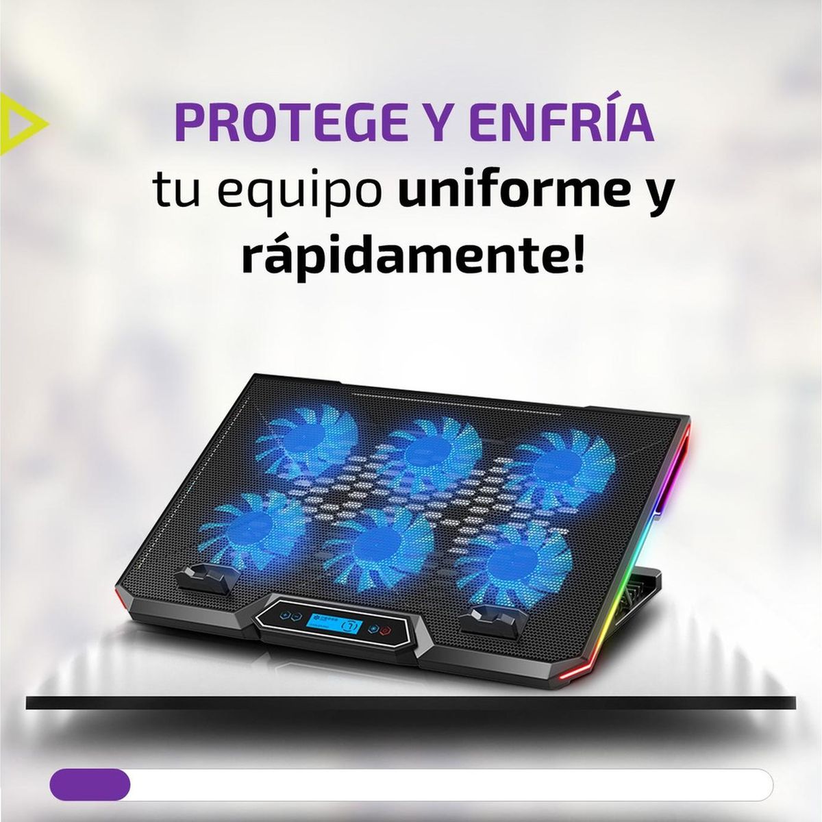 BITLORD - Base Refrigerante Portatil Gamer 6 Ventiladores Lcd Rgb 17