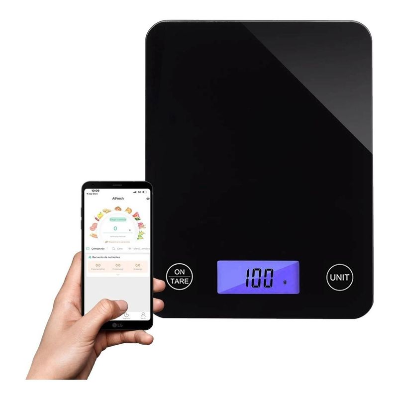 CASATUA - Balanza Bascula Digital Cocina Gramera Cubierta Vidrio 5 Kgs-