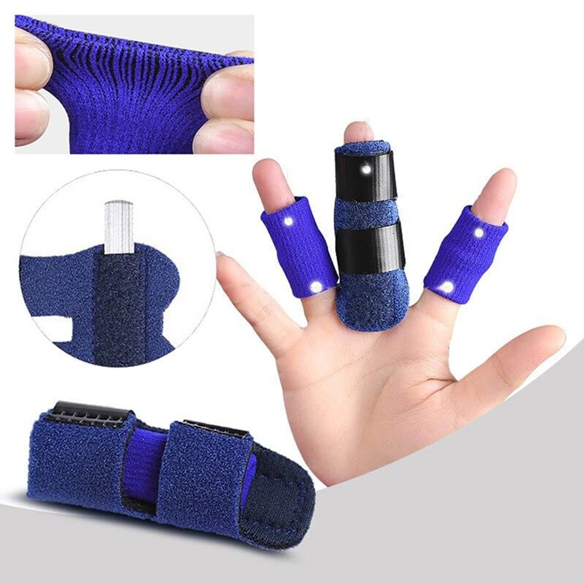 GENERICO - Férula de fijación ajustable para el dedo del gatillo color azul