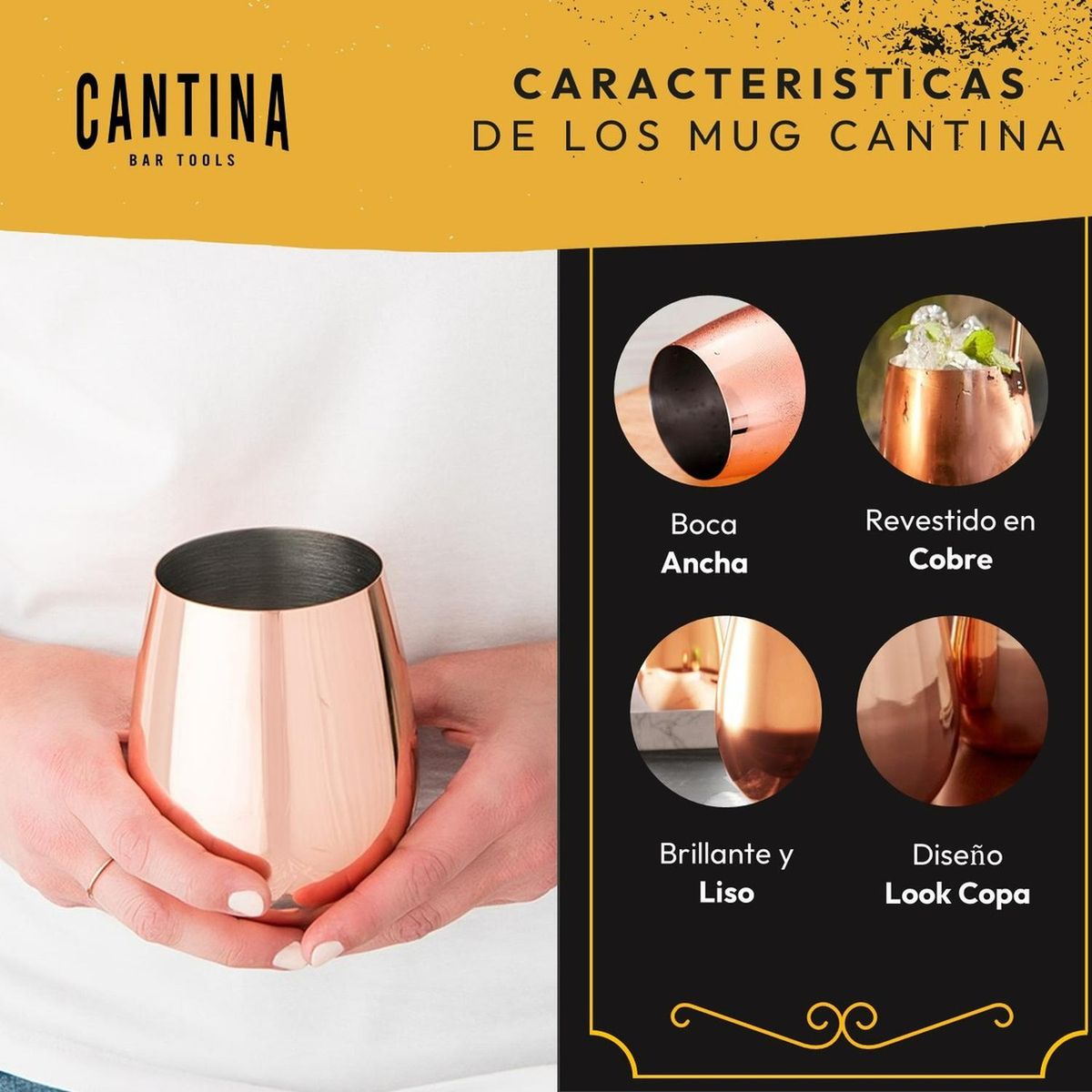 CASATUA - Mug Vasos Cobre Set 2 Cantina Moscow Mule Coctel Inoxidable