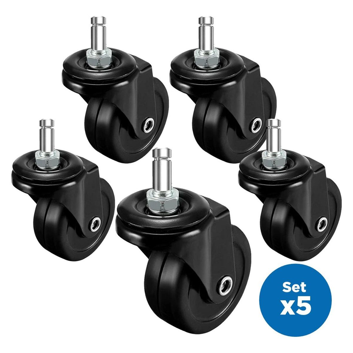 LINKON - Ruedas Para Silla Escritorio Tipo Roller Universal Set De 5-
