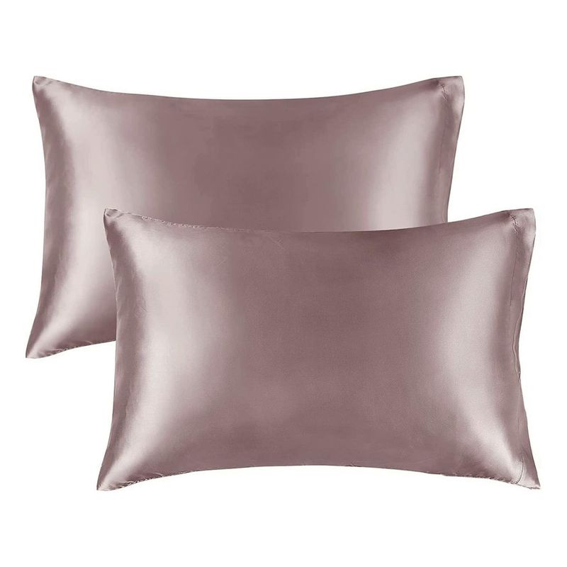 CASATUA - Funda Almohada Satin Saten Tipo Seda Set X2 Unids - Rosa - 76x50