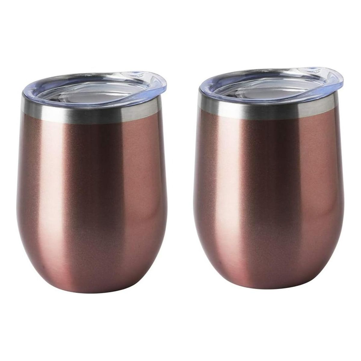 CASATUA - Vasos Termicos Acero Inoxidable Frío Y Calor 340ml Set De 2 - Marron-