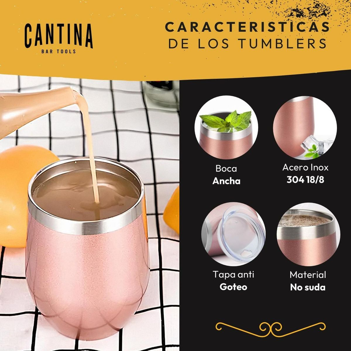 CASATUA - Vasos Termicos Acero Inoxidable Frío Y Calor 340ml Set De 2 - Marron-