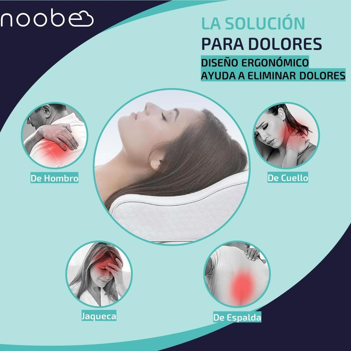 CASATUA - Almohada Viscoelastica Memory Foam Noobe Cervical-