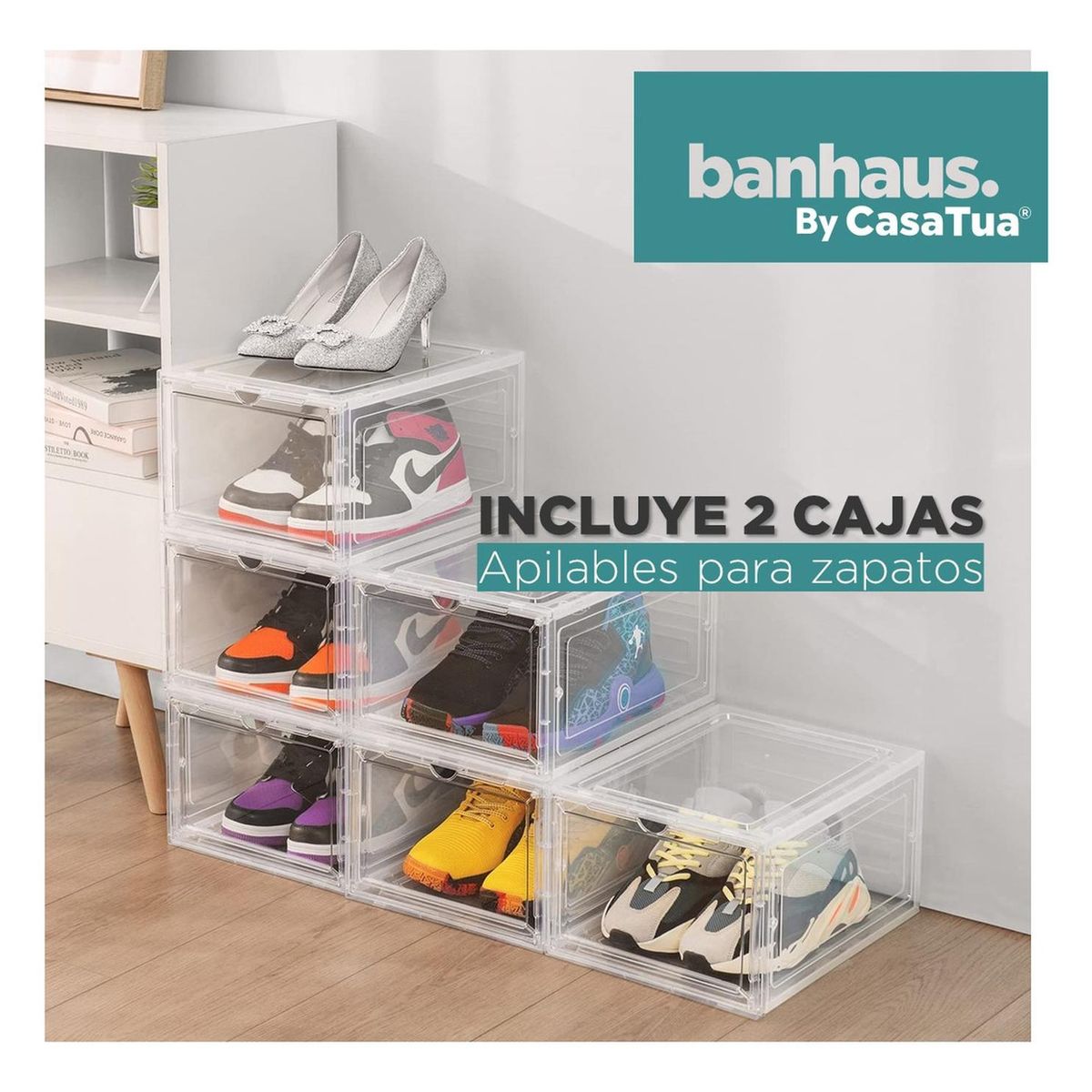 CASATUA - Caja Organizadora De Zapatos Set X2 Banhaus Apilable Premium-