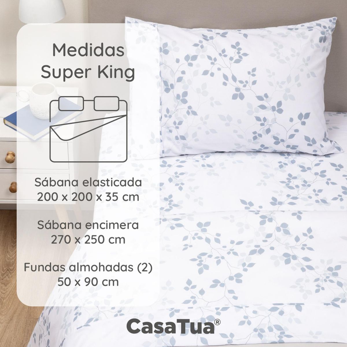 CASATUA - Sabanas Estampadas Casatua Ultra Suaves - Azul - Sencillo