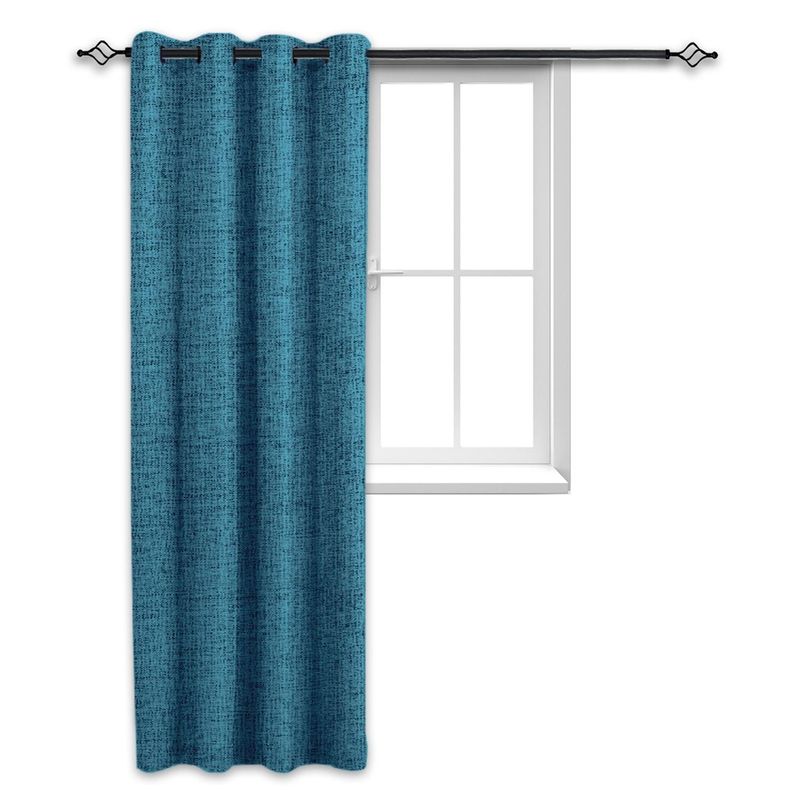CASATUA - Cortina Blackout 100% Anti Luz, 1 Paño 140x220 Text Lino - Turquesa-.-