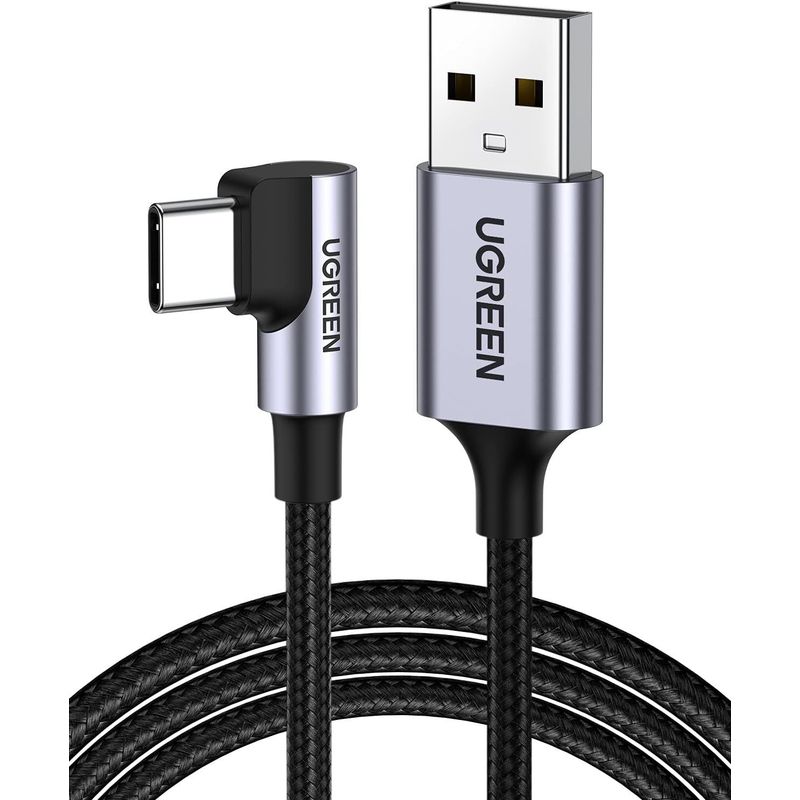 UGREEN - Cable USB A USB-C Ángulo 90° 480 Mbps Carga Rápida 18W 2 Metros