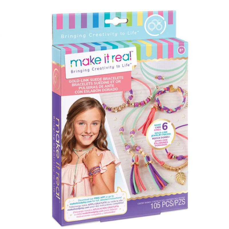 MAKE IT REAL - PULSERAS GAMUZA Y ORO