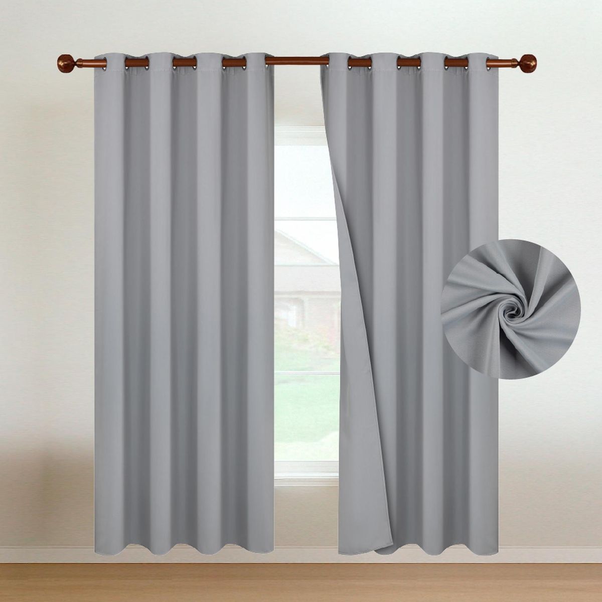 CASATUA - Cortina Semi Blackout Casatua 2 Paños 140x220cm Aislante - Gris