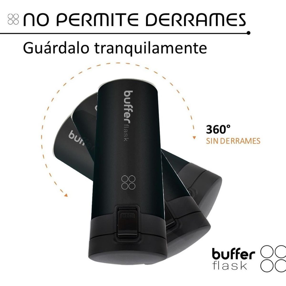BUFFER FLASK - Termo Para Cafe Mug Buffer Vaso Termico 380ml 13oz Sellable - Negro-