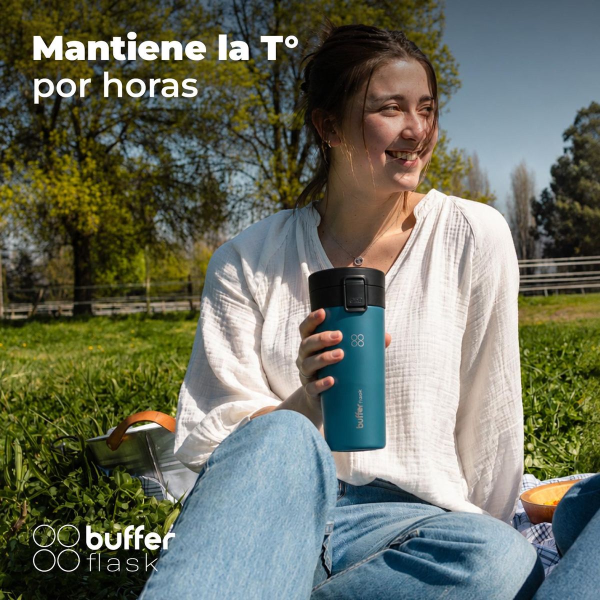 BUFFER FLASK - Termo Para Cafe Mug Buffer Vaso Termico 380ml - Verde