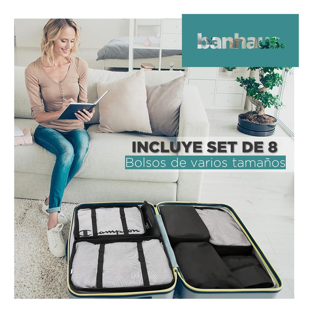 CASATUA - Organizador Maleta Set 8 Bolsas Casatua Viaje Equipaje