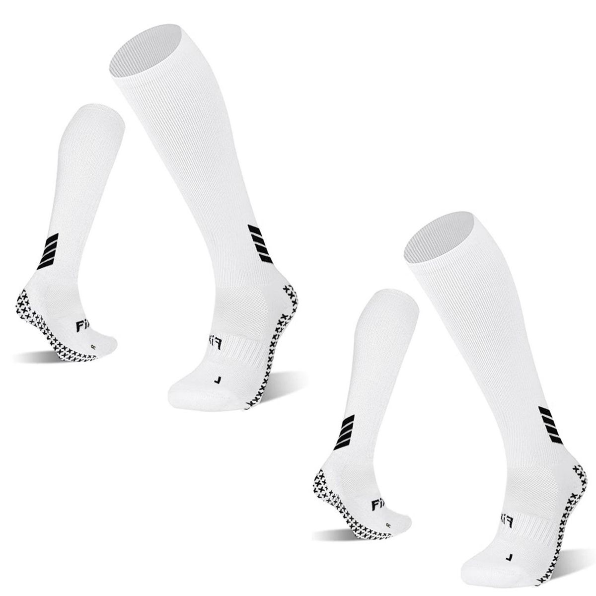FITNICS - Medias De Futbol Deportivas Antideslizantes Fitnics 2 Pares - Blanco