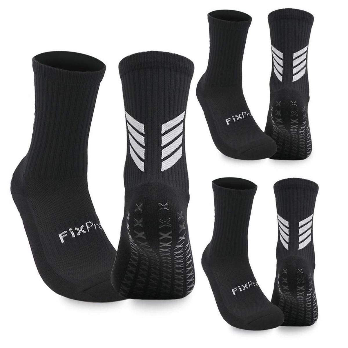 FITNICS - Medias Calcetas Futbol Deportivas Antideslizante X3 Fitnics - Negro-
