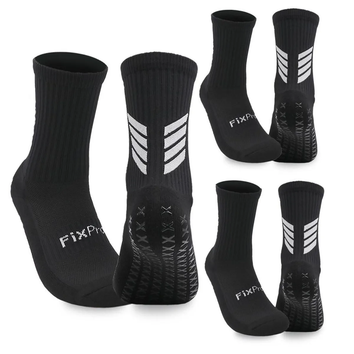 FITNICS - Medias Calcetas Futbol Deportivas Antideslizante X3 Fitnics - Negro-