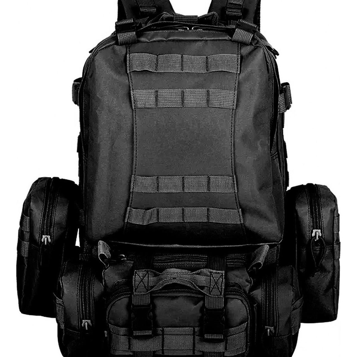 FITNICS - Morral Bolso Maleta Tactica Militar Camping 50l Impermeable - Negro-