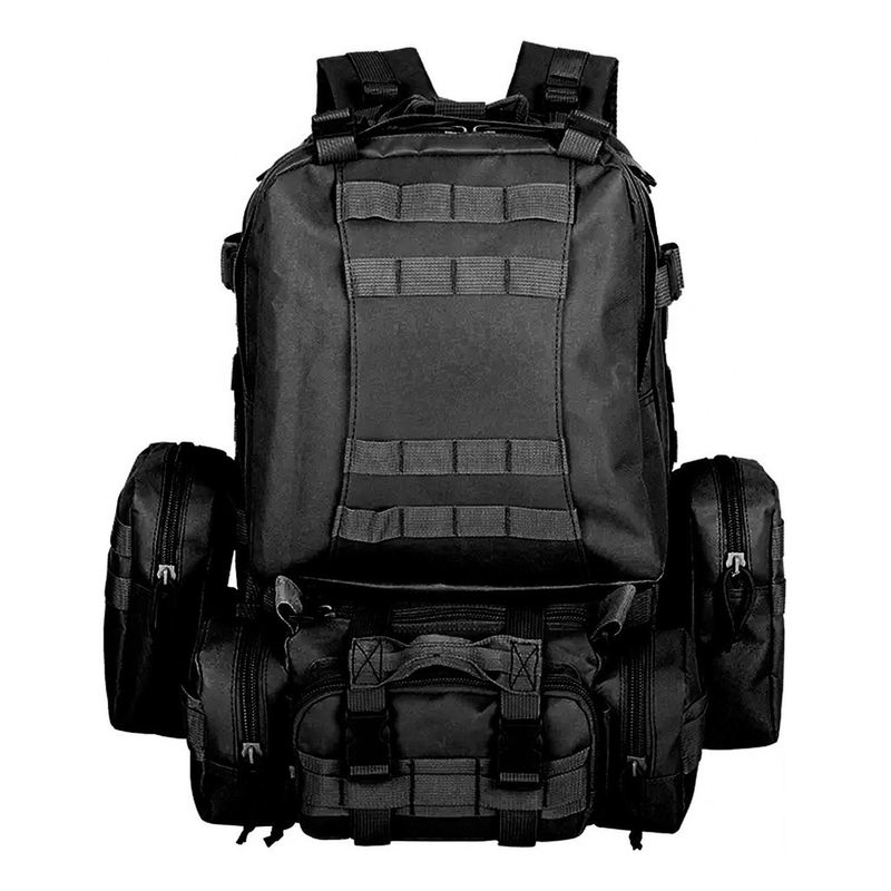 FITNICS - Morral Bolso Maleta Tactica Militar Camping 50l Impermeable - Negro-