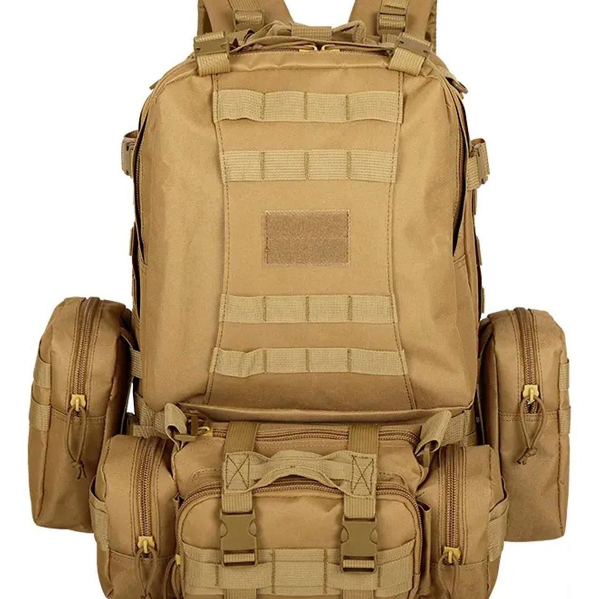 FITNICS - Morral Bolso Maleta Tactica Militar Camping 50l Impermeable - Cafe-