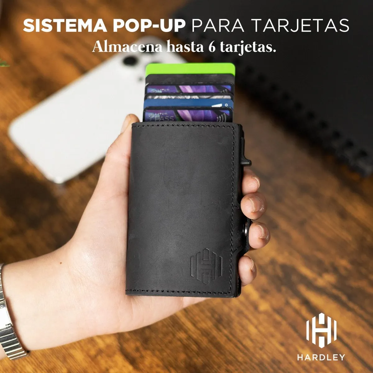 LINKON - Billetera Hombre De Cuero Tarjetero Bloqueo Rfid