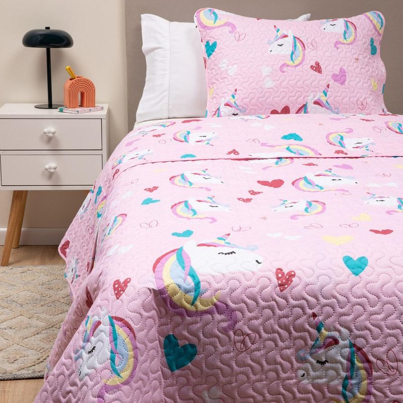 CASATUA - Cubrelecho Edredon Sencillo Estampado Niña Niño + Funda