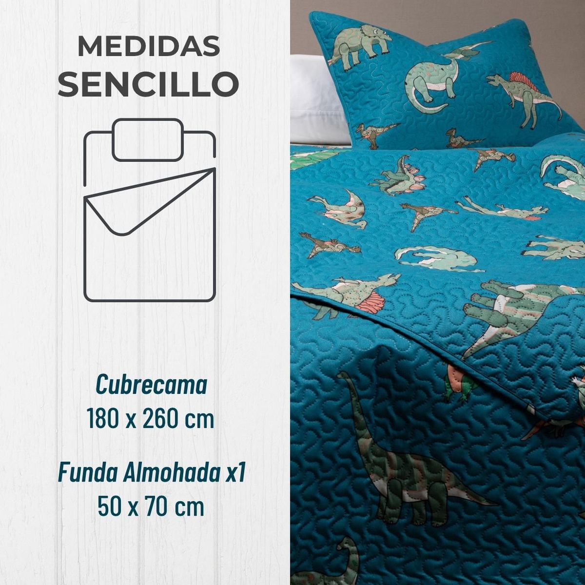 CASATUA - Cubrelecho Edredon Sencillo Estampado Niño Niña + Funda