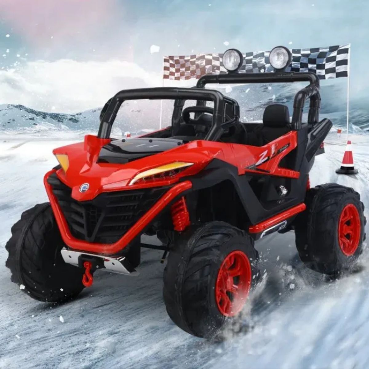 KIDSHOP - Carro Recargable Electricos Montable 2 Puesto HS-688 Rojo