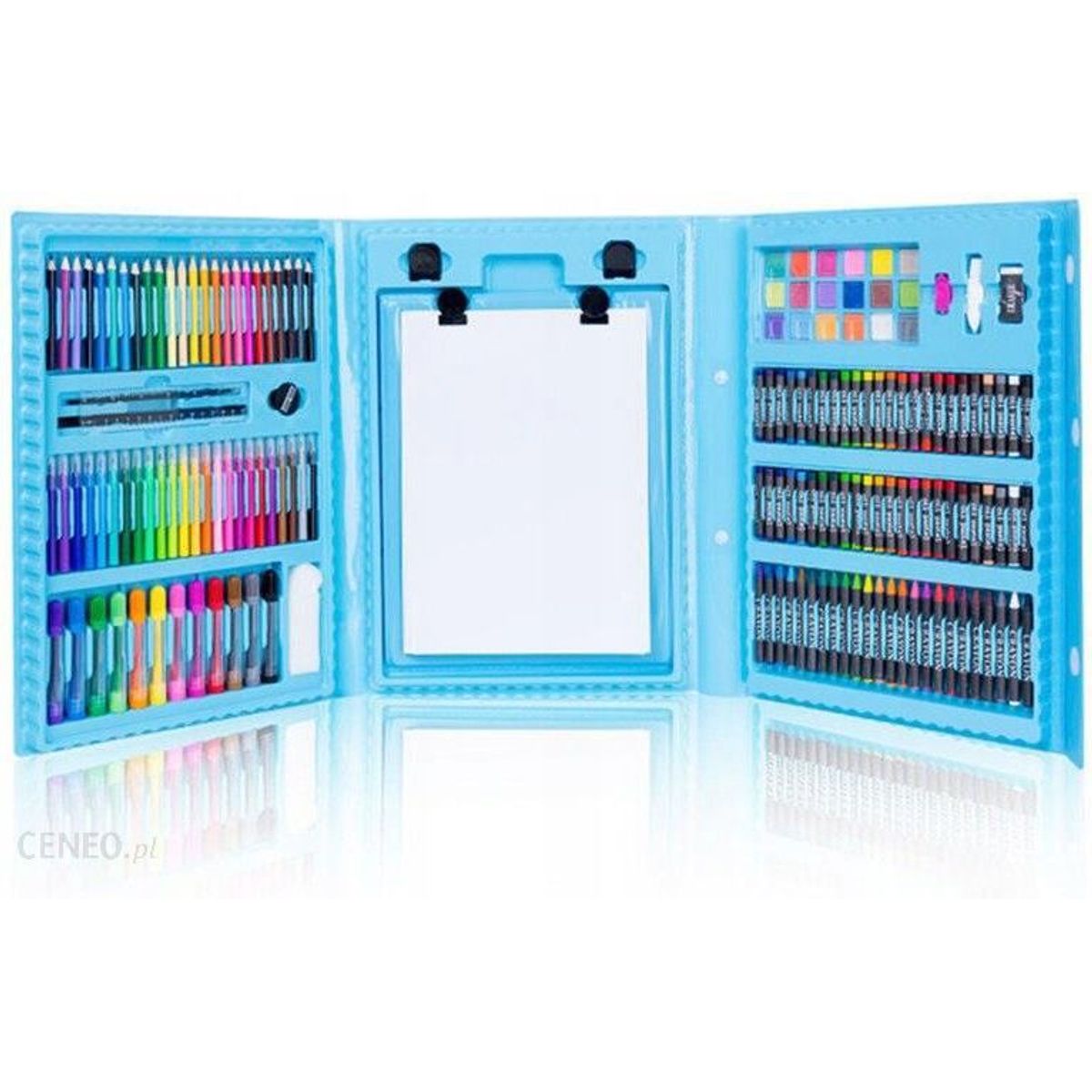 GENERICO - Set Kit Arte Niños Maleta Acuarela Plumon 208 Piezas Azul